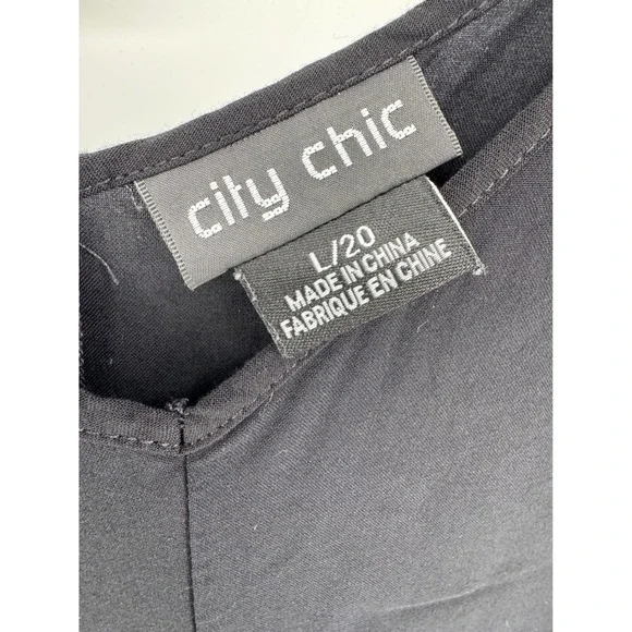 City Chic Black V Neck Strappy Maxi Dress size 20 Viscose Resort Wear - Picture 3 of 5